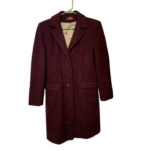 Alorna Womens Size Medium Midi Peacoat Pea Coat Long Purple Button Up Wool Coat